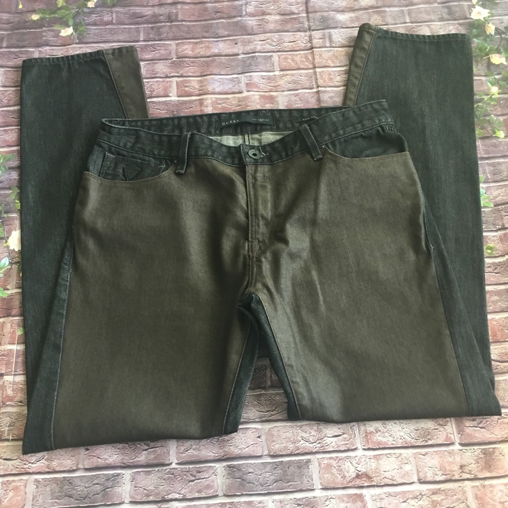 Guess Men’s Slim Black Brown Jeans Size 36